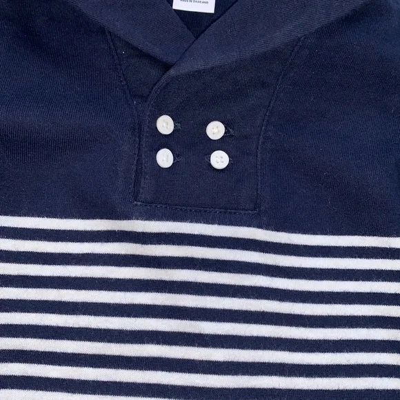 Janie and Jack Navy and White Striped Baby Romper EUC 6-12M - Picture 7 of 9